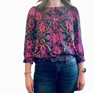 Milly of New York Patterned Silk Blouse
